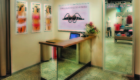 View of the cash counter at Enamor lingerie designed by StudioJ