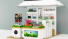 VIew of the Mall Kiosk of SKINN lifestyle brand designed by StudioJ